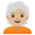 person, medium-light skin tone, white hair